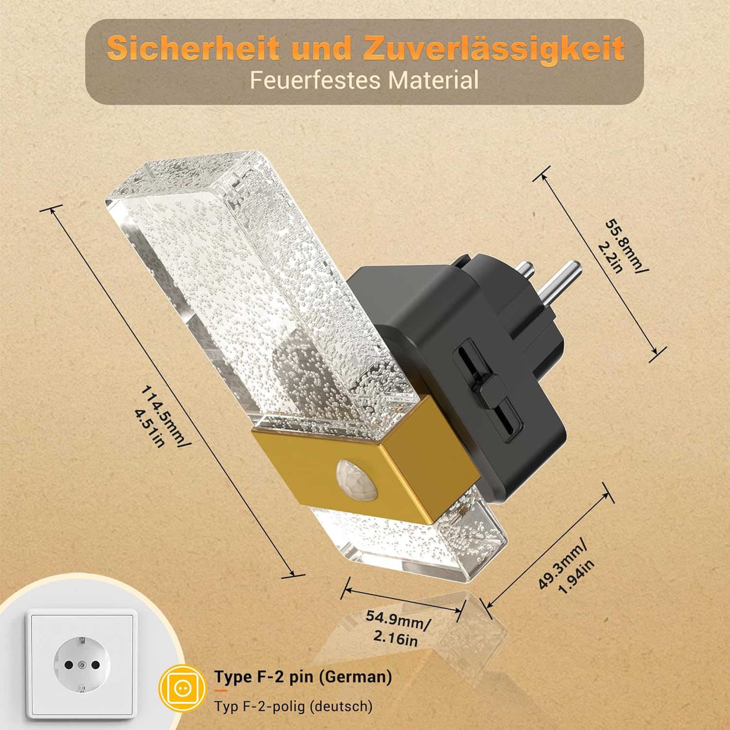 Thumbnail 5 de JandCase Nachtlicht mit Bewegungssensor und Dämmerungssensor – dimmbares Steckdosenlicht 0–100 lm