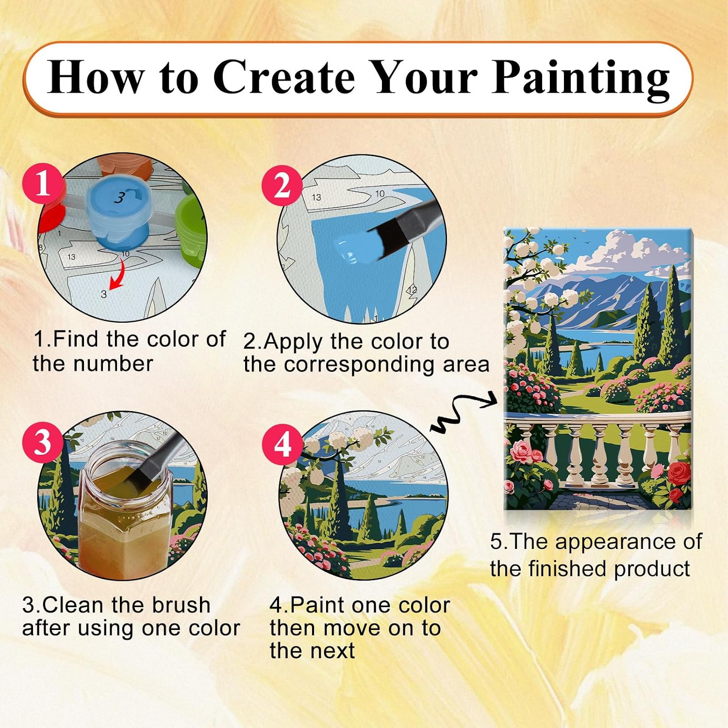 Thumbnail 6 de SparkGlow Paint by Number Kit 8×12 Inch