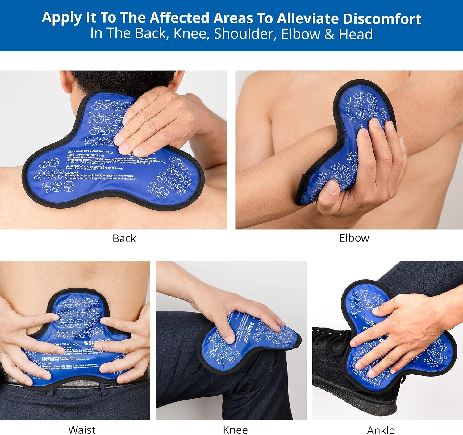 Detalle de Suptrust ST-GIP-23AUG Reusable Gel Ice Pack, Large Three-Compartment Wrap