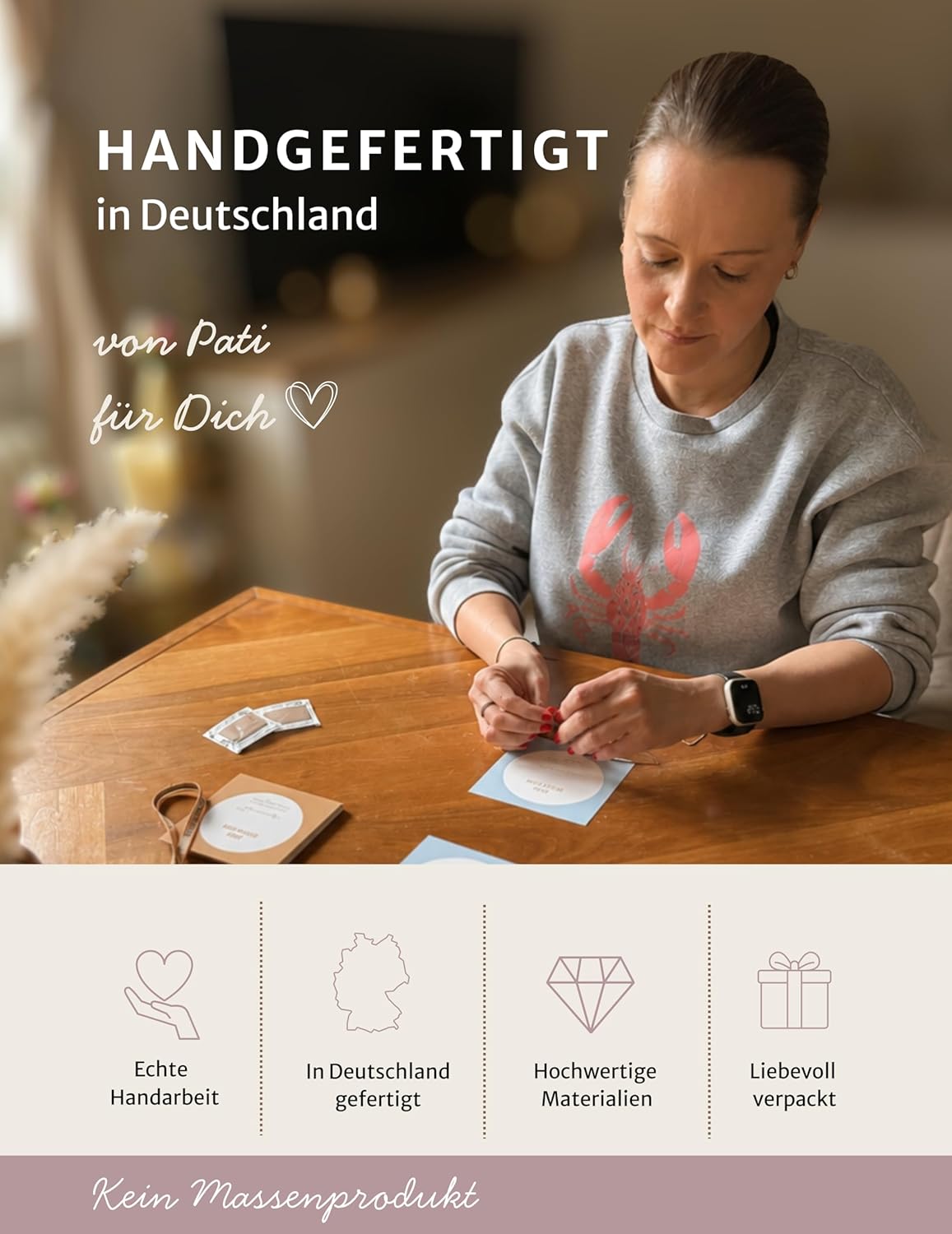 Detalle 2 de happymaker Mutmacher Geschenk – Edelstein Armband mit Spruchkarte und Geschenkverpackung