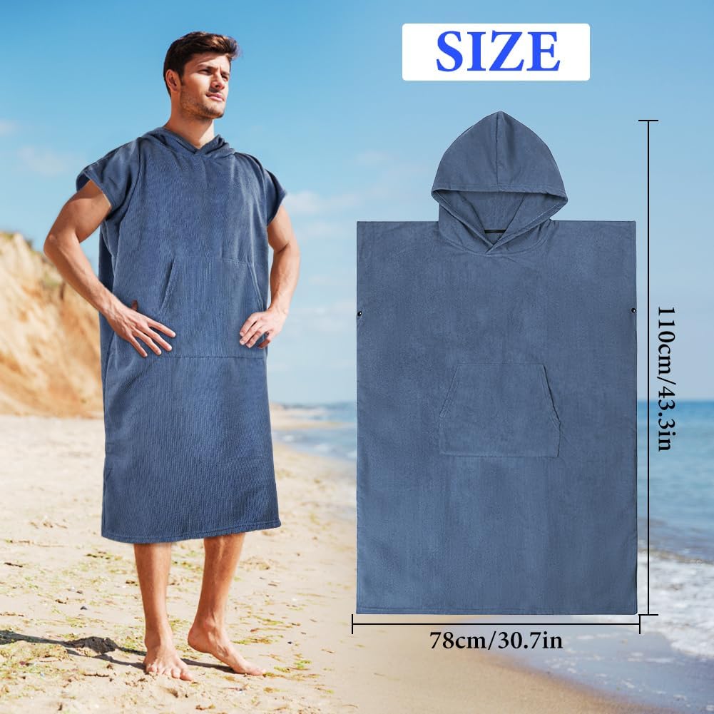 Detalle 2 de AUYAO 5228122 strandponcho met capuchon, zakken en sneldrogende microvezel