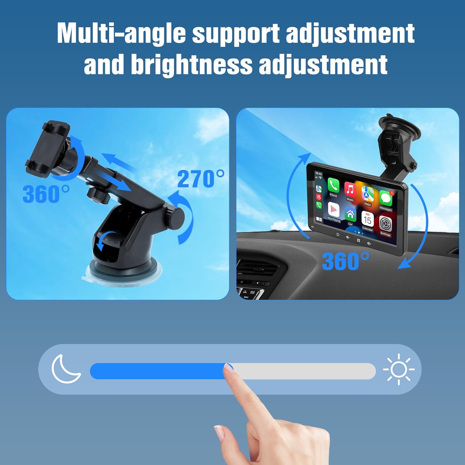 Thumbnail 4 de Alltolink Autolink Wireless Carplay and Android Auto Car Play Screen – 7-Inch Portable Car Tablet with Voice Control