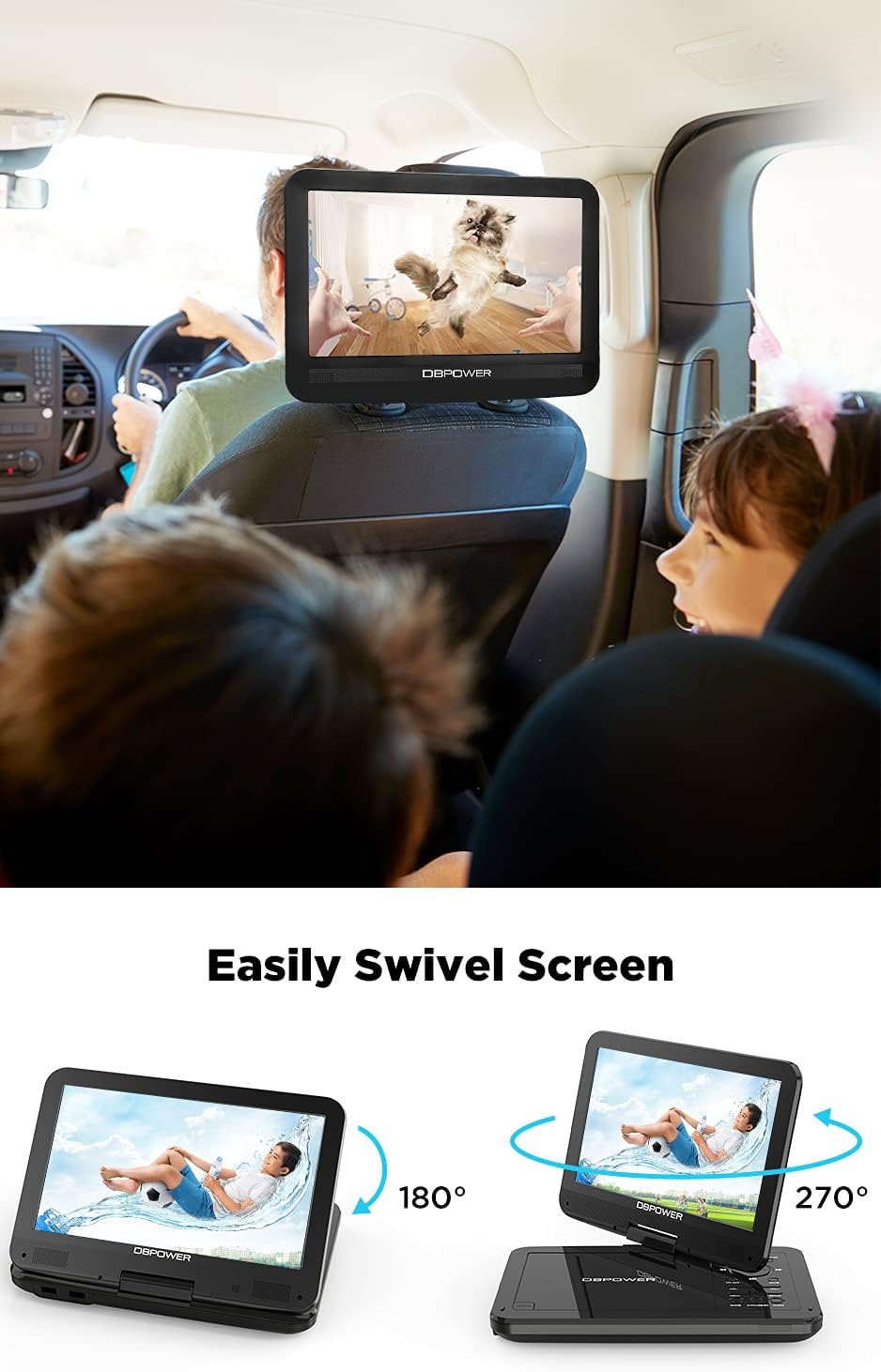 Thumbnail 2 de DBPOWER 12.5" Portable DVD Player 10.5" 📀