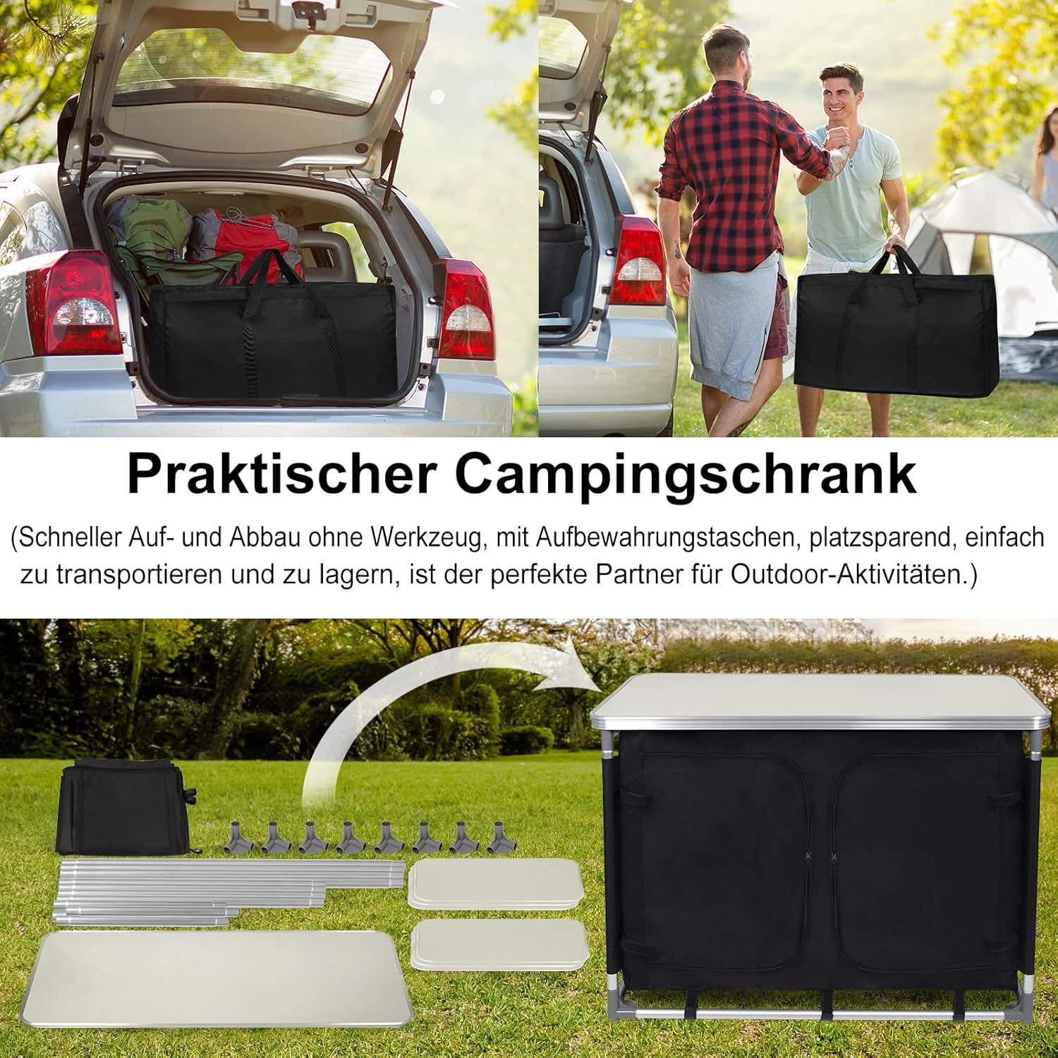Thumbnail 5 de Froadp Campingküche faltbarer Schrank 100x50x80