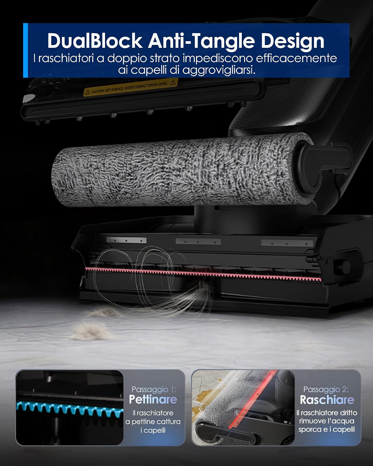 Detalle de Tineco Floor ONE S9 Artist Steam Pro Lavapavimenti a Vapore HyperSteam: potenza, autonomia e pulizia intelligente