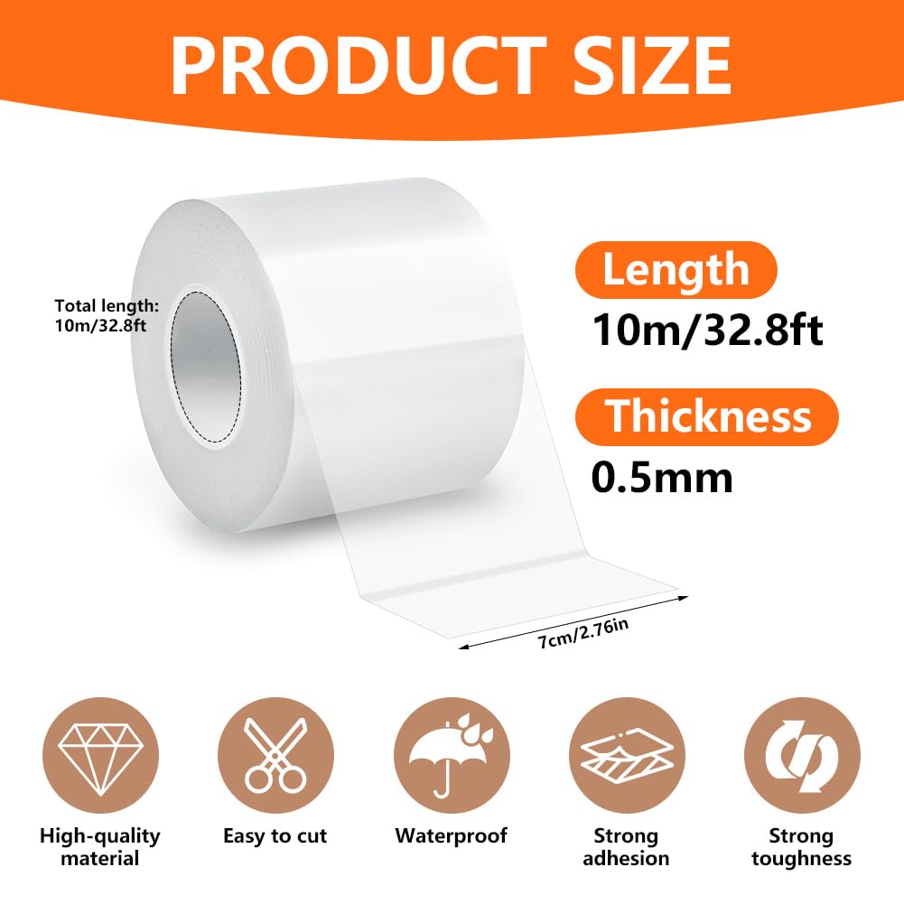 Detalle 2 de vsshe przezroczysta taśma uszczelniająca do okien PET, 7 cm × 10 m