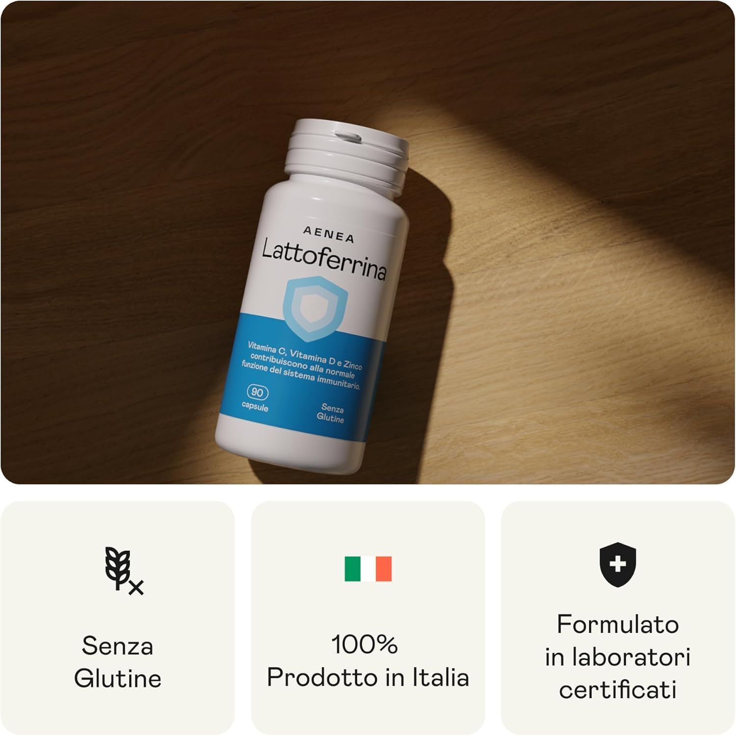 Thumbnail 3 de Lattoferrina Alto Dosaggio 90 Capsule – Integratore per le Difese Immunitarie con Lattoferrina, Vitamina C, Vitamina D e Zinco