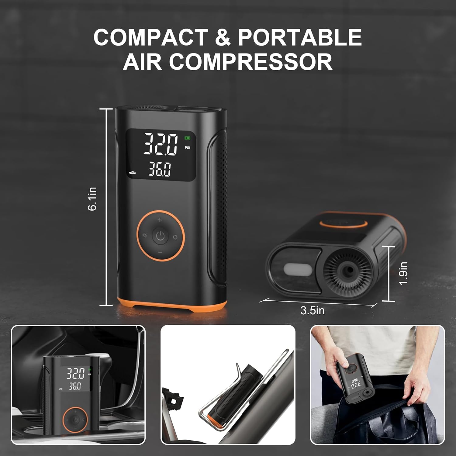 Detalle 2 de ZSX Tire Inflator 160 PSI Portable Air Compressor