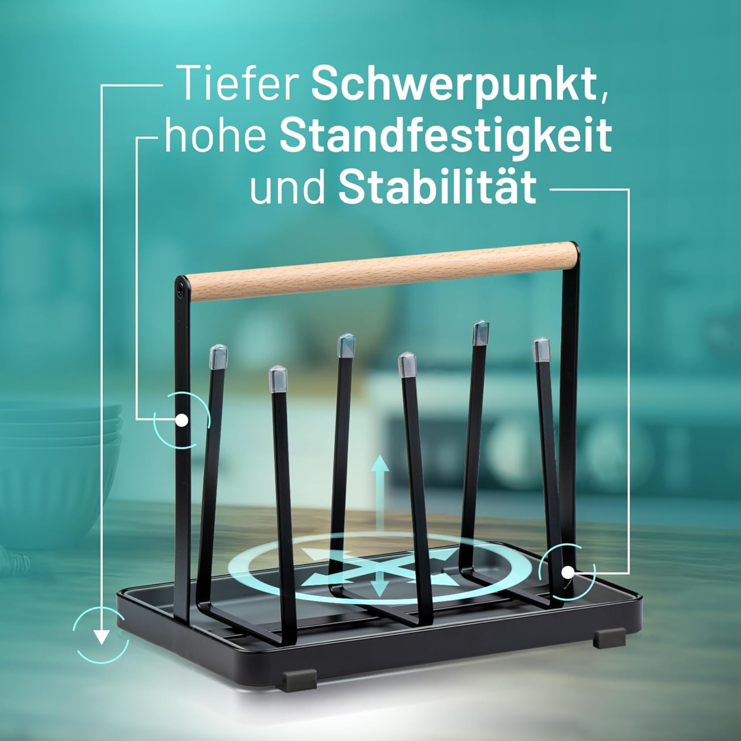 Thumbnail 2 de D&D Living All-in-One Flaschenhalter für SodaStream – Universal-Flaschentrockner aus Metall, Schwarz