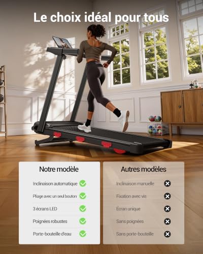 Detalle 2 de UMAY Tapis de Marche Inclinable Auto 12KM/H — compact et silencieux pour l’intérieur