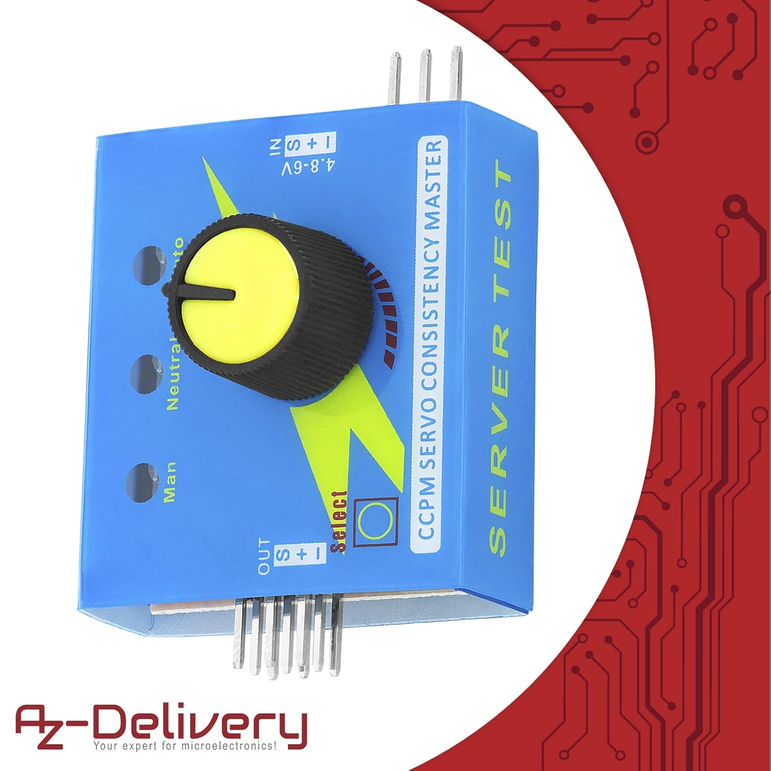 Thumbnail 1 de AZDelivery 3x Multi Servo Tester 3CH: controllo velocità/corrente per servi e setup ESC (con e-book)