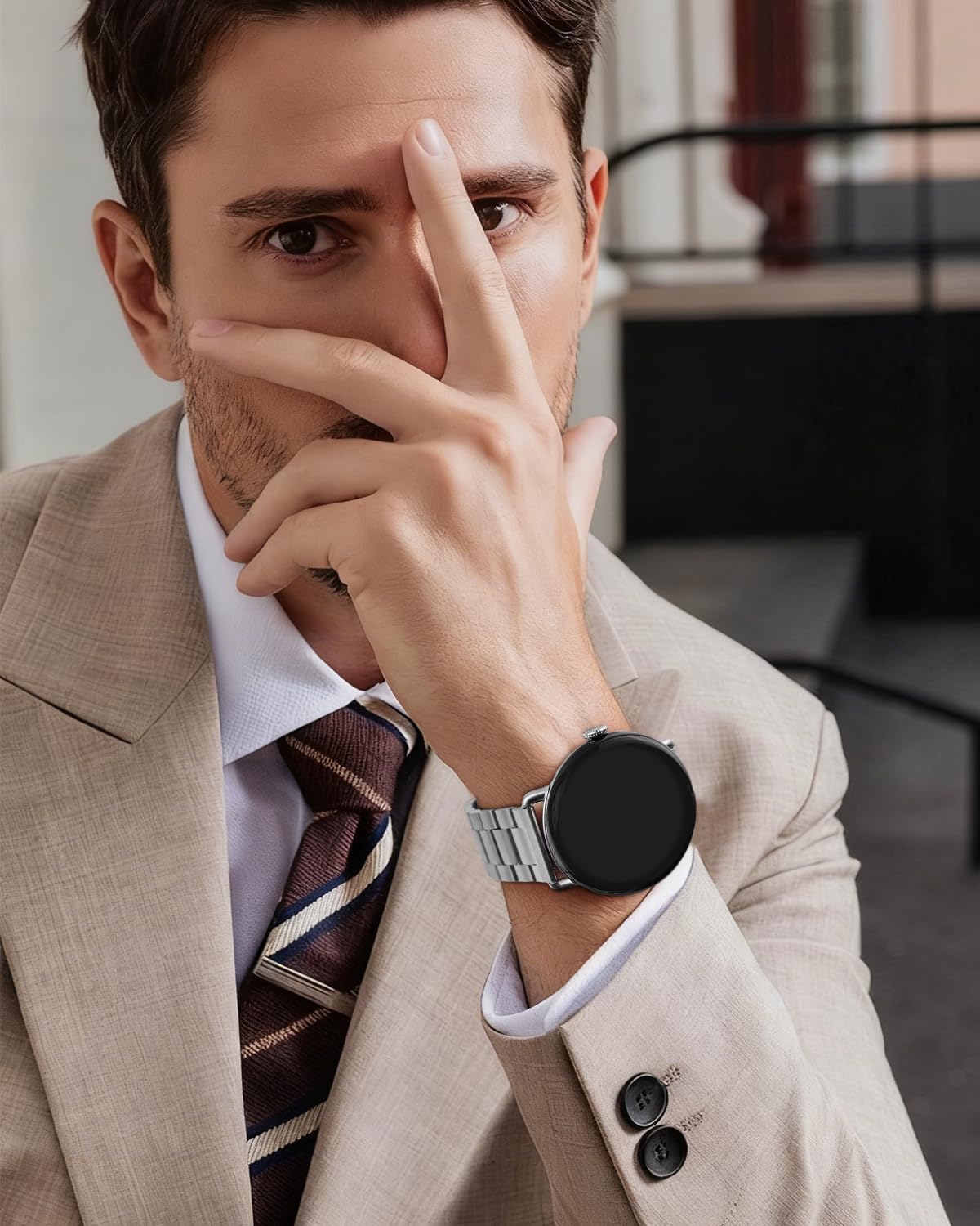 Detalle de BlackPro ステンレススチールバンド Google Pixel Watch 3/4 45mm対応 調節可能・ボタン式クラスプ