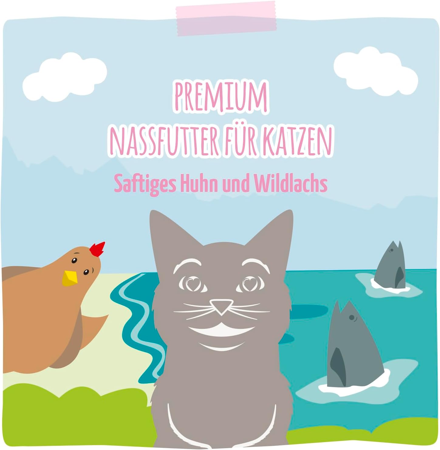 Thumbnail 4 de MjAMjAM Premium Nassfutter für Katzen – saftiges Huhn und Wildlachs (6 x 400 g) getreidefrei