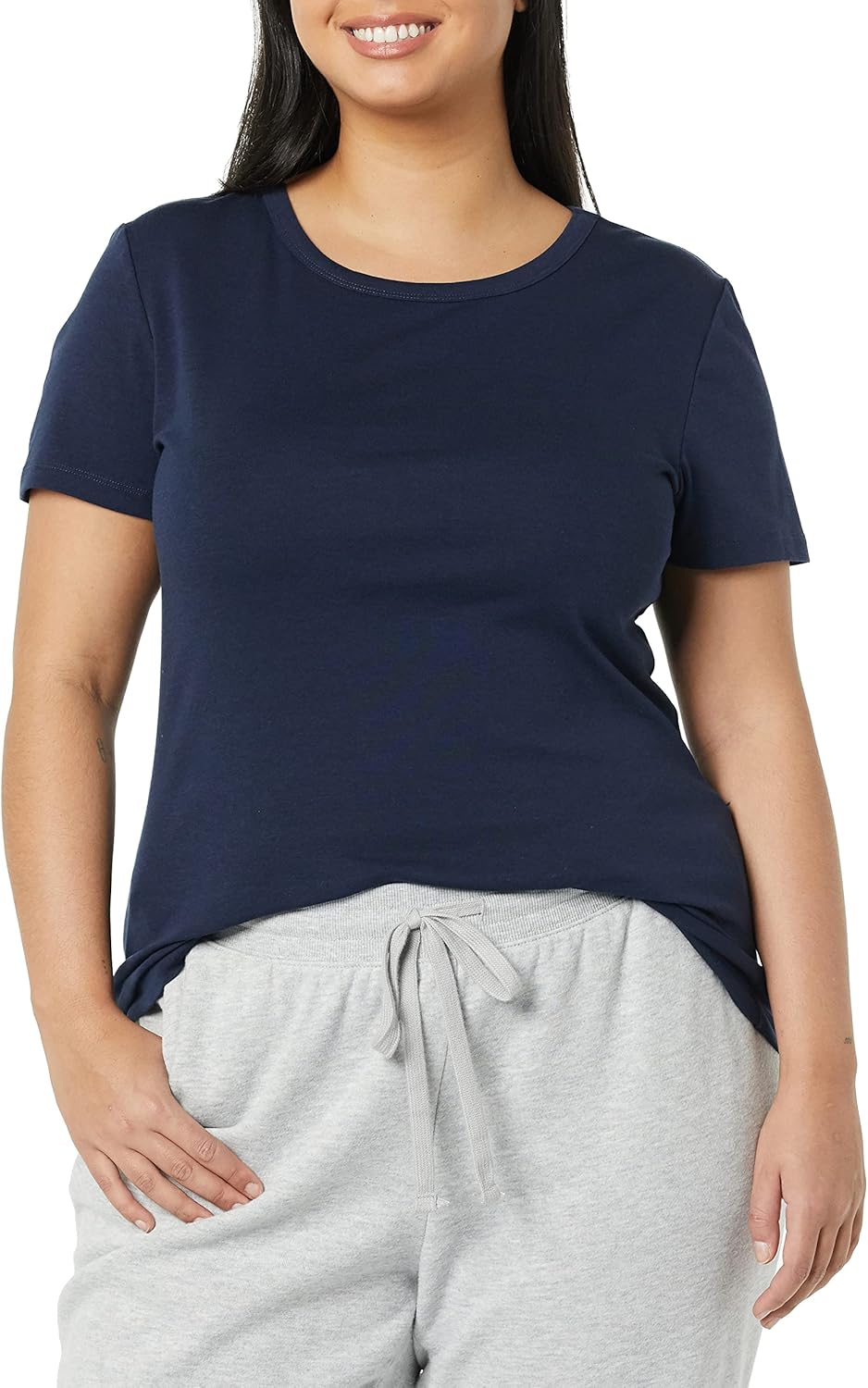 Thumbnail 1 de Amazon Essentials Women's Slim-Fit Short-Sleeve Crewneck T-Shirt, Pack of 2