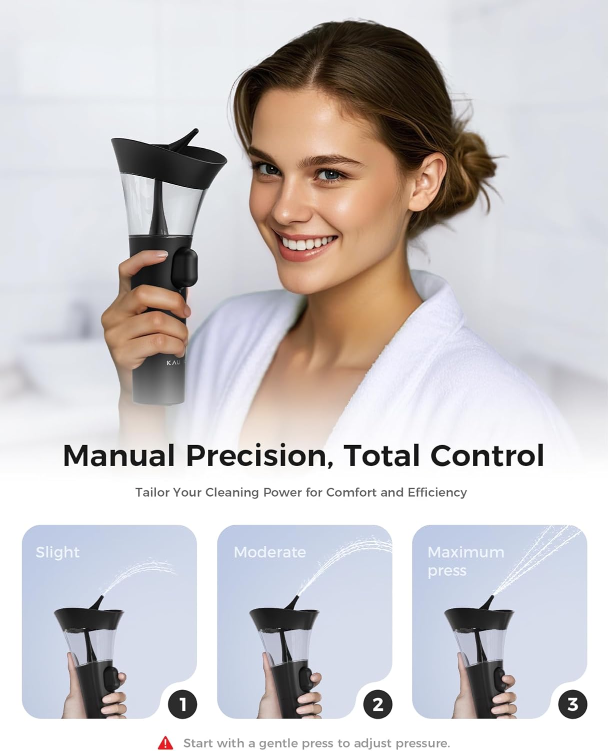 Detalle de KAUGIC Manual Ear Wax Cleaner – Safe, Comfortable, One-Hand Operation (Black)