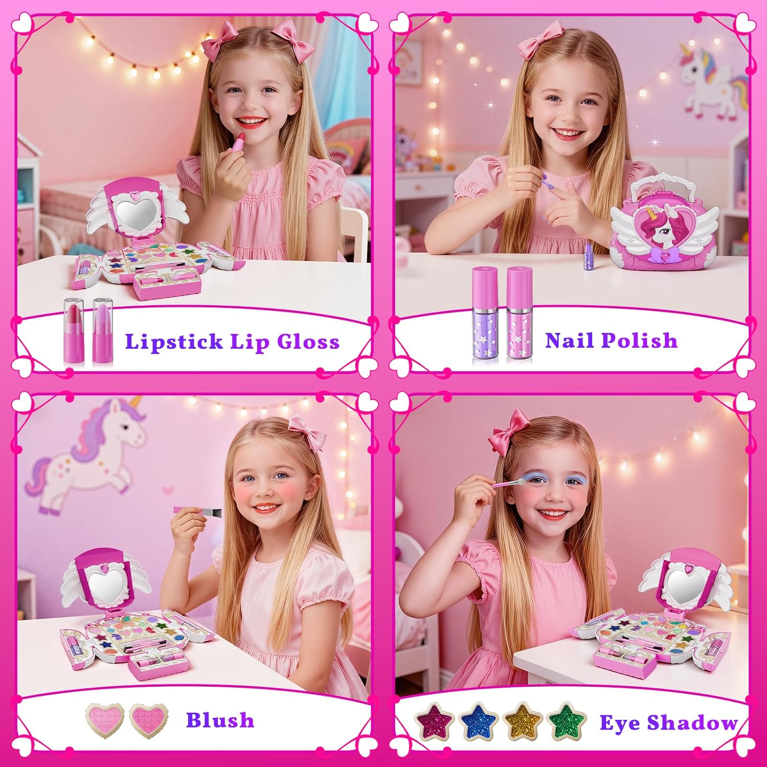 Thumbnail 3 de Einhorn Schminkset Spielzeug für Mädchen von Kidluna – ungiftig, abwaschbar und tragbar