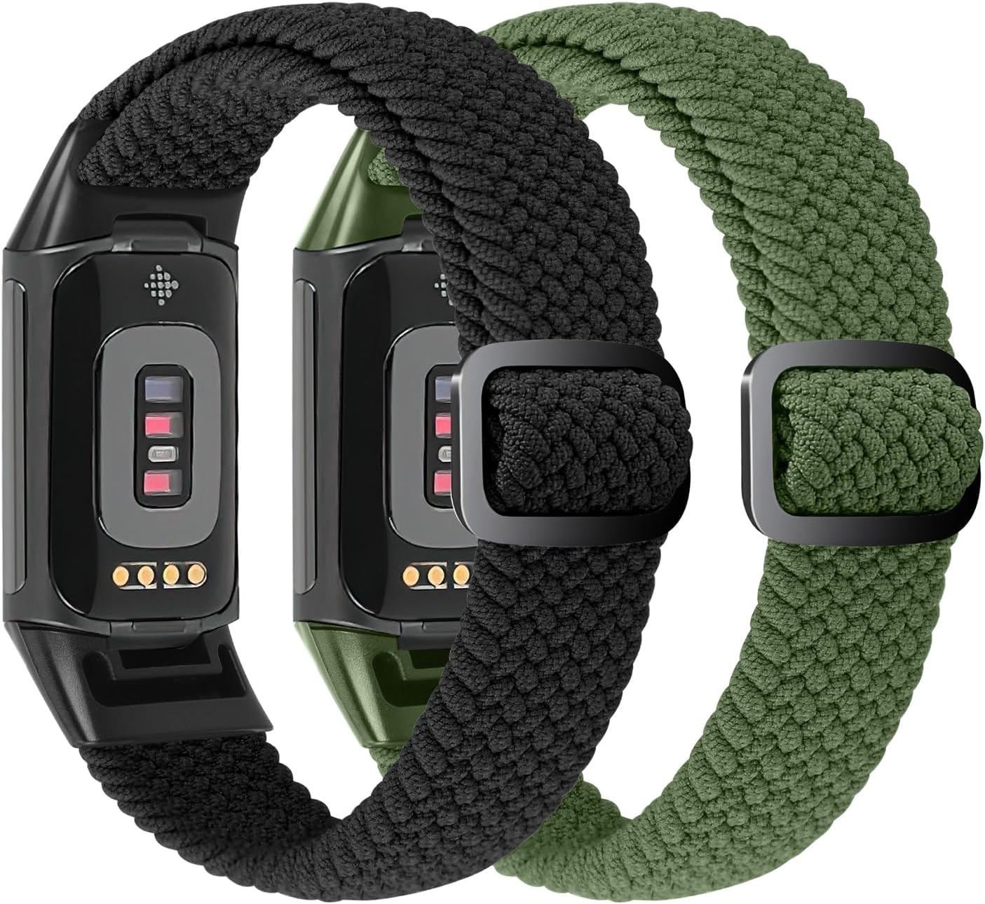 Detalle 2 de SHIJZWD Elastic Braided Straps for Fitbit Charge 5/6 – Breathable Adjustable Nylon Loop Replacement Bands