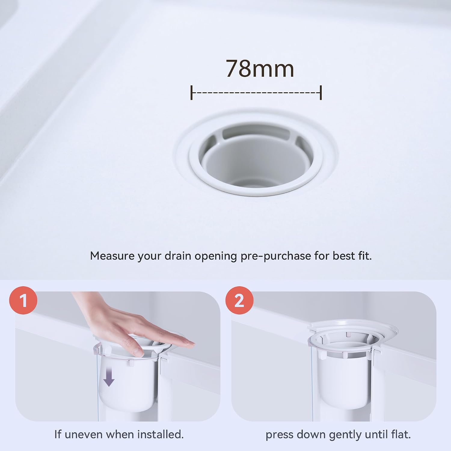 Detalle 2 de HNNHOME Shower Drain Cover Replacement (Chrome) – Removable 90mm/115mm Trap Cover