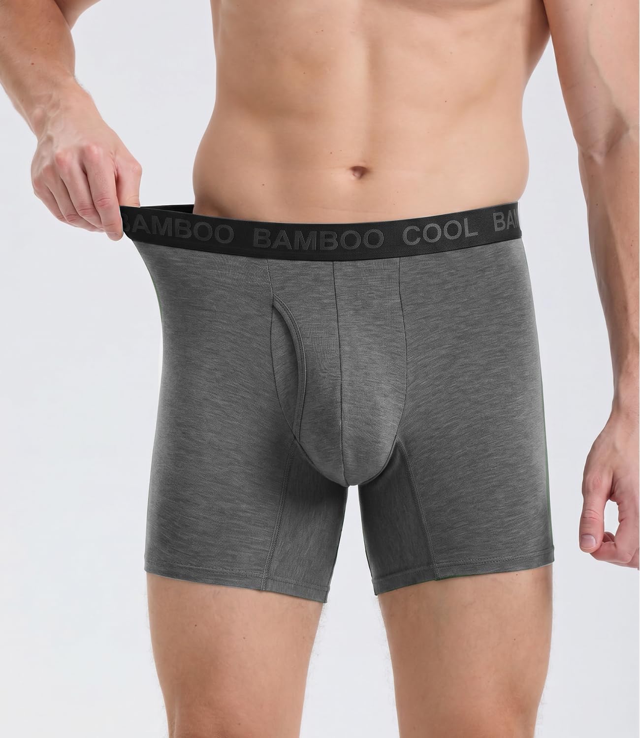 Detalle de BAMBOO COOL Men's Bamboo Viscose Boxer Briefs with Fly, No-Ride-Up Fit