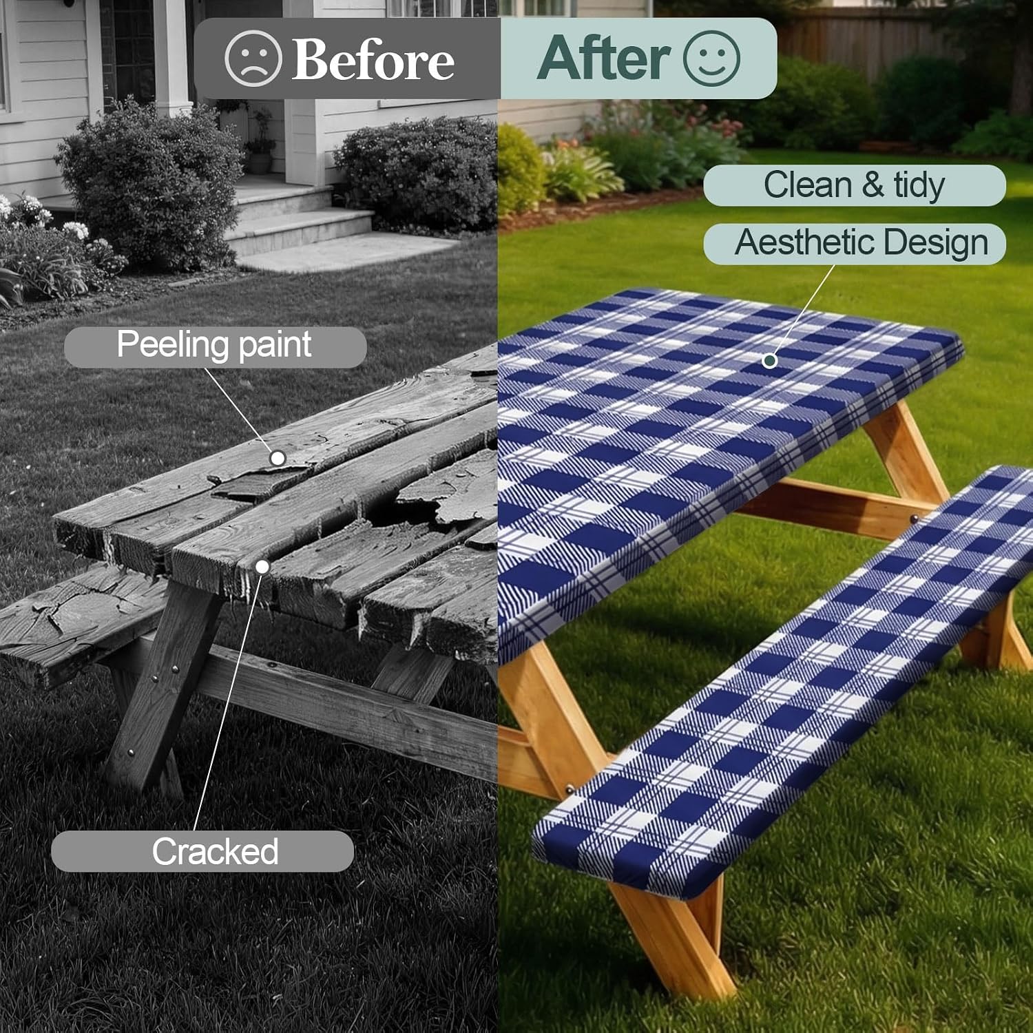 Thumbnail 1 de Picnic Table Cover Set for 6-Foot Tables