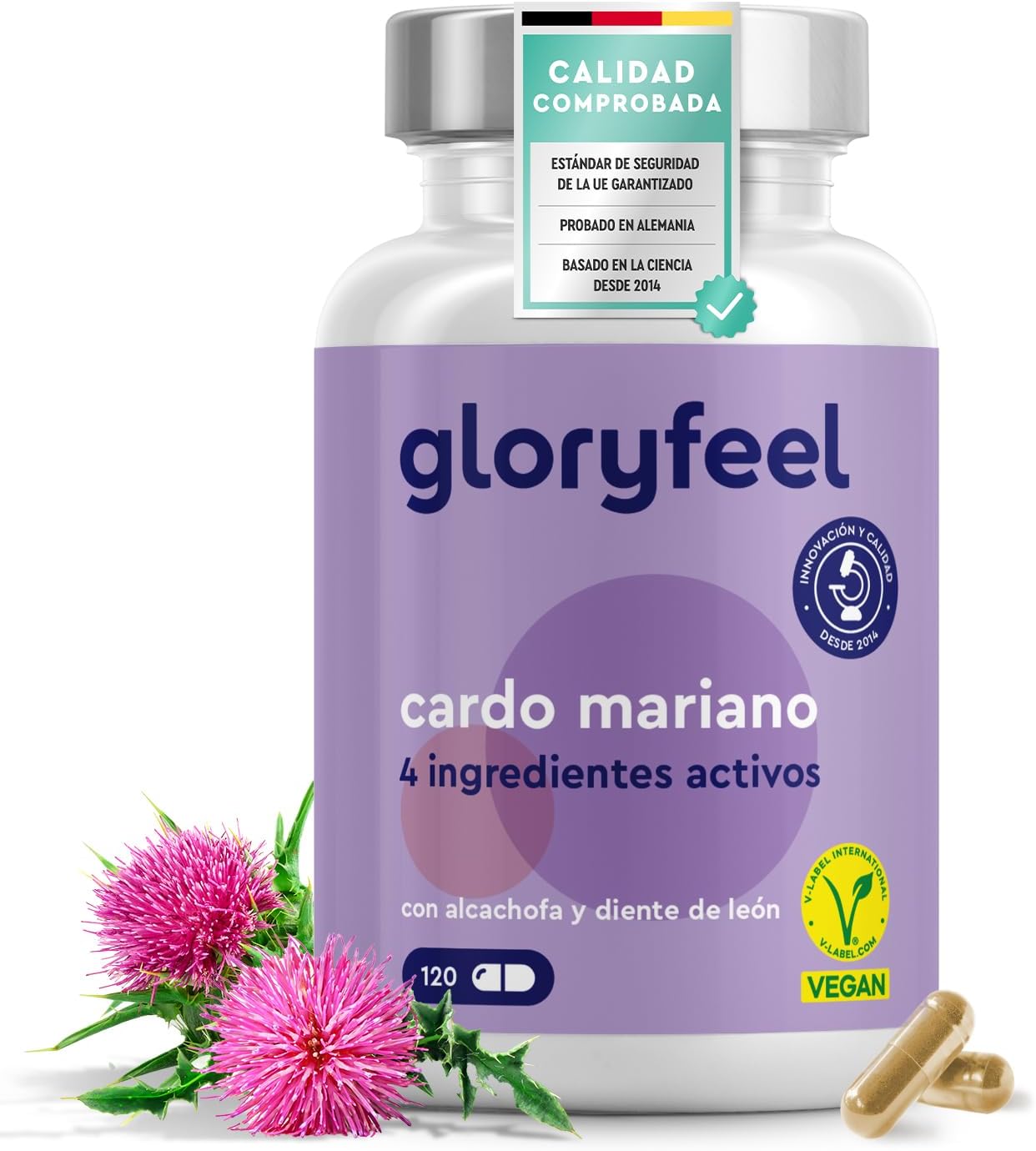 Detalle de Cardo Mariano 500mg 120 cápsulas veganas