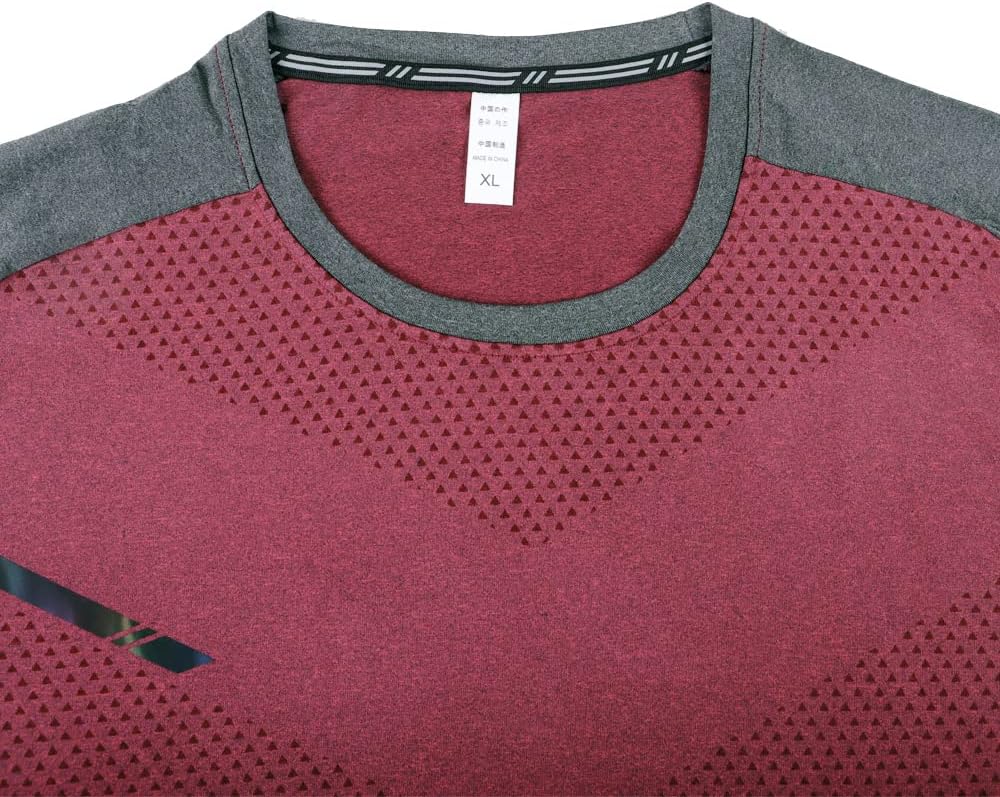 Detalle 2 de Muscle Alive Hommes chemise running manches longues Sports : confort extensible et bandes réfléchissantes