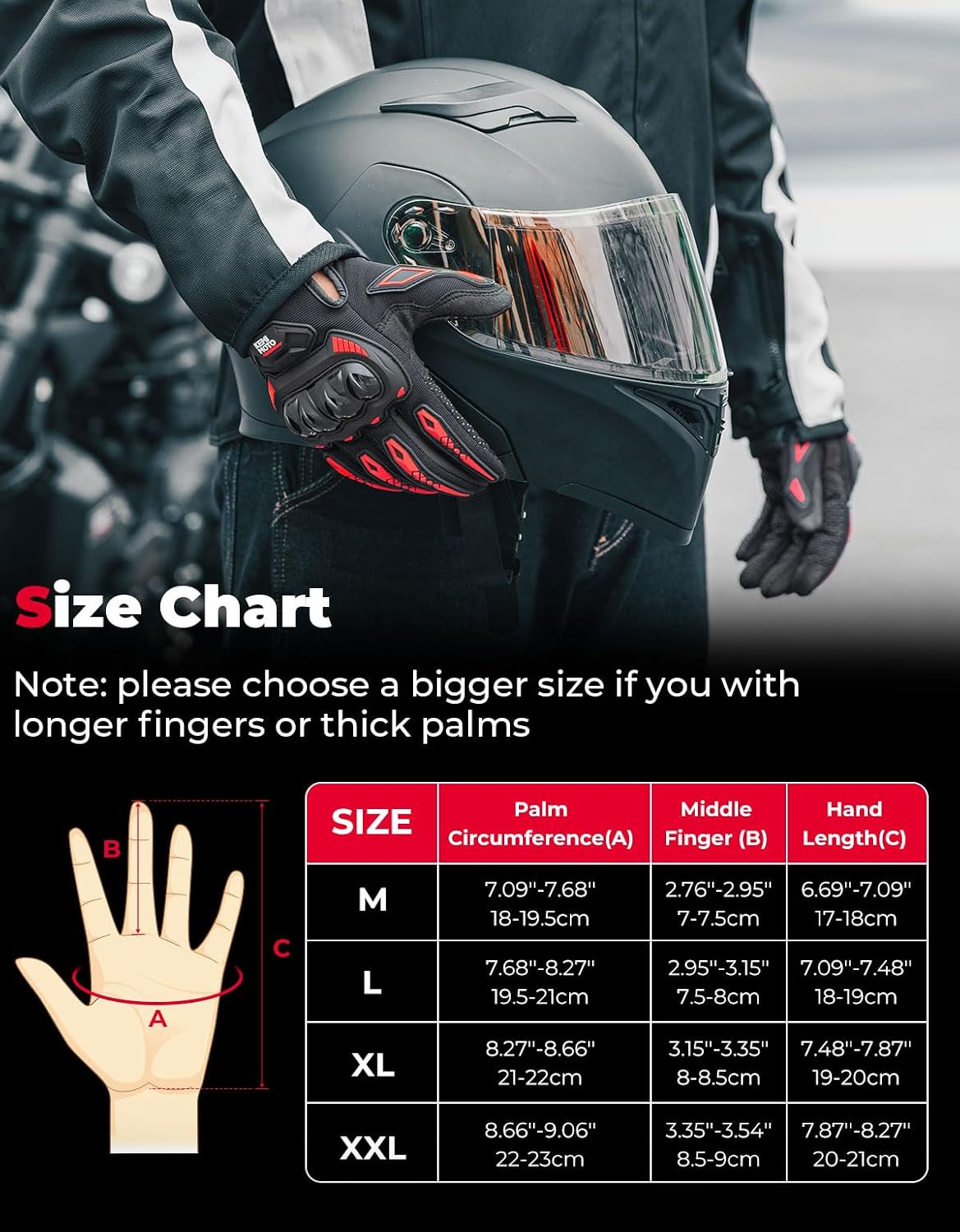 Thumbnail 4 de KEMIMOTO Gants Moto Été Homme, protection knuckle