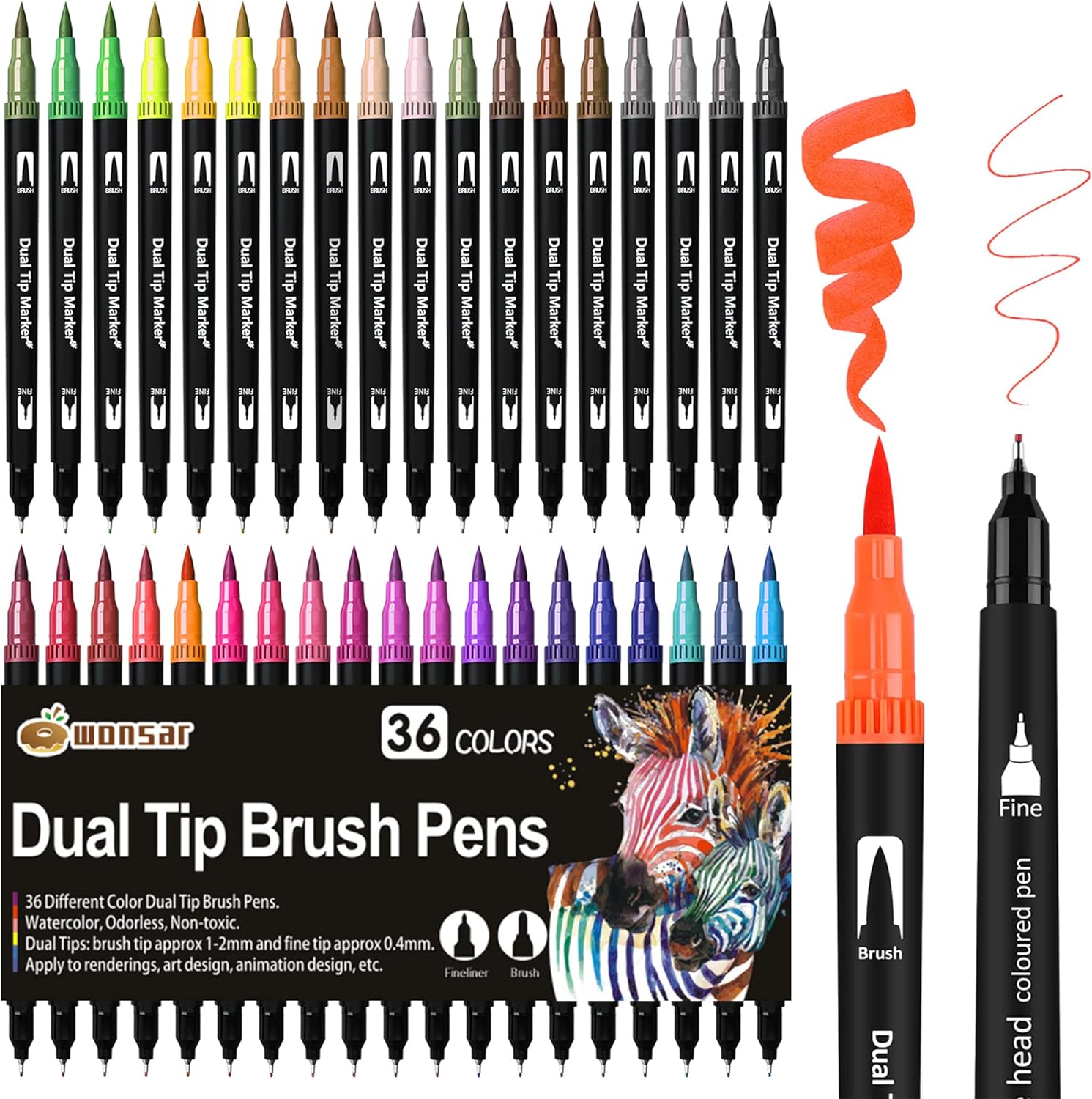 Thumbnail 6 de wonsar Dual Brush Pen Set – 72 Farben mit 0,4 mm Fineliner- und 1–2 mm Pinselspitze