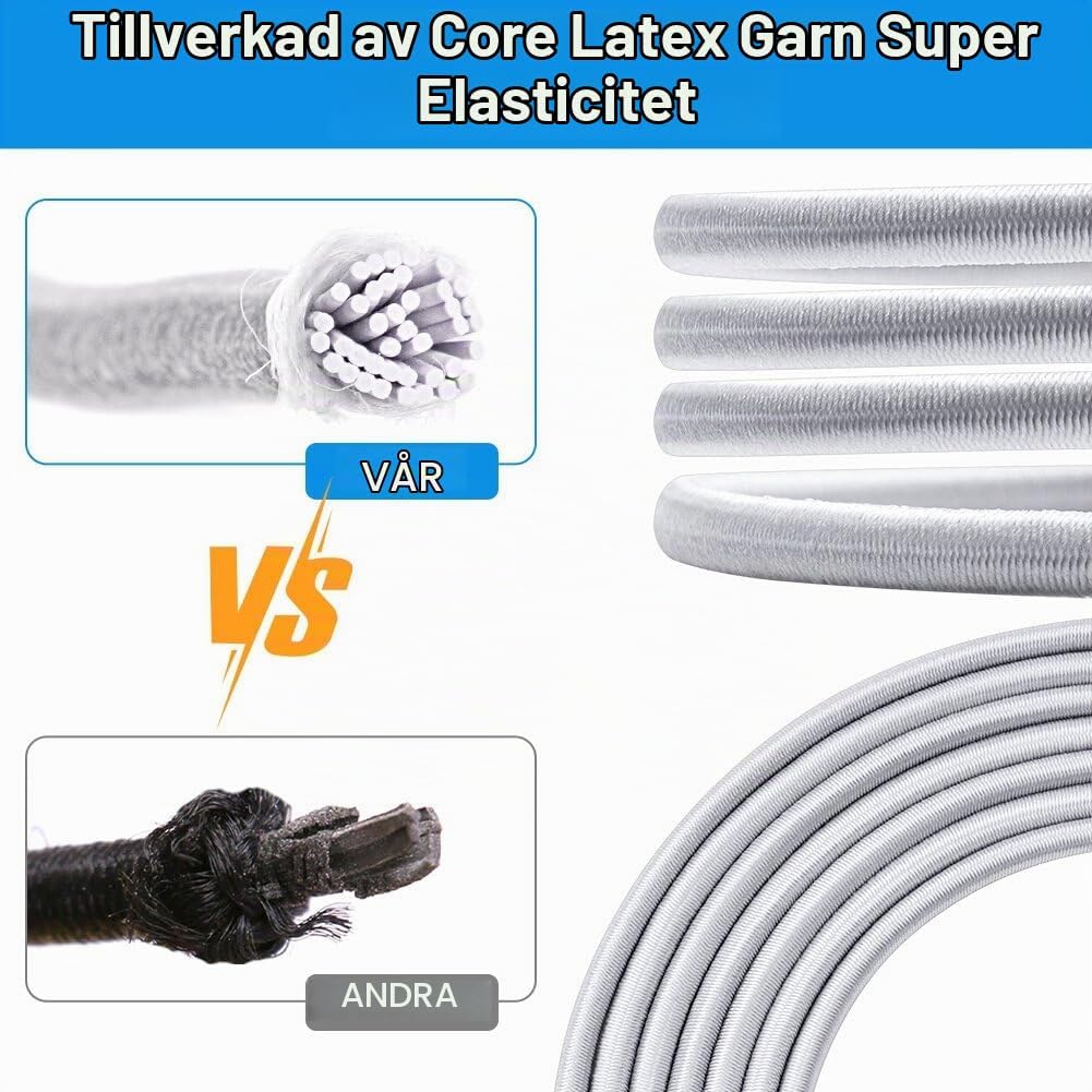 Detalle de OFFCUP elastiska reservsnören för vilstol, 4-pack med långa och korta snören