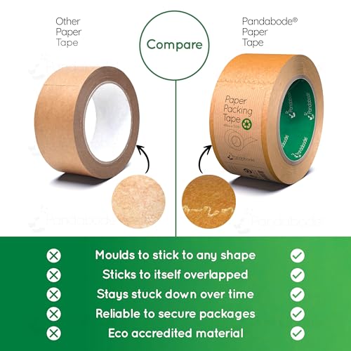 Thumbnail 5 de Pandabode Kraft Paper Packing Tape, 48mm x 50m, Brown, Recyclable