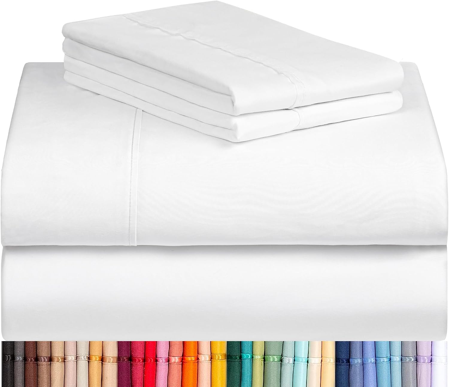 Detalle de LuxClub 4 PC King Sheet Set 4-piece Bed Sheets