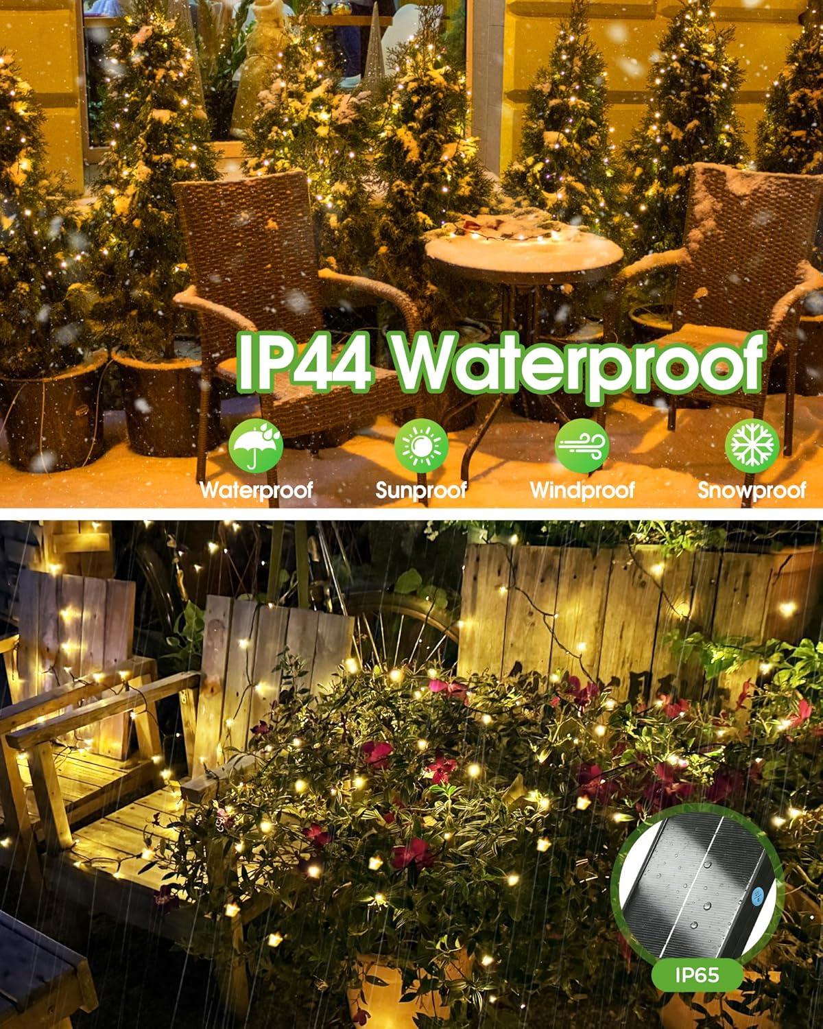 Thumbnail 3 de Lighprenix Solar Outdoor Garden Lights (20m, 200 LED) Warm White Fairy String Lights with 8 Modes