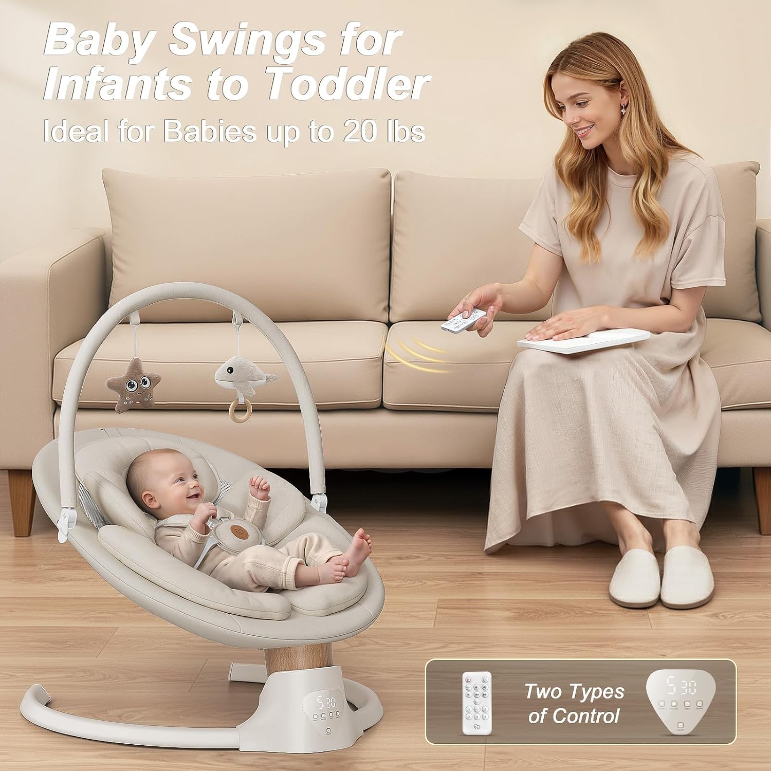 Detalle 1 de FasonBaby Electric Baby Swing, 5 Speeds