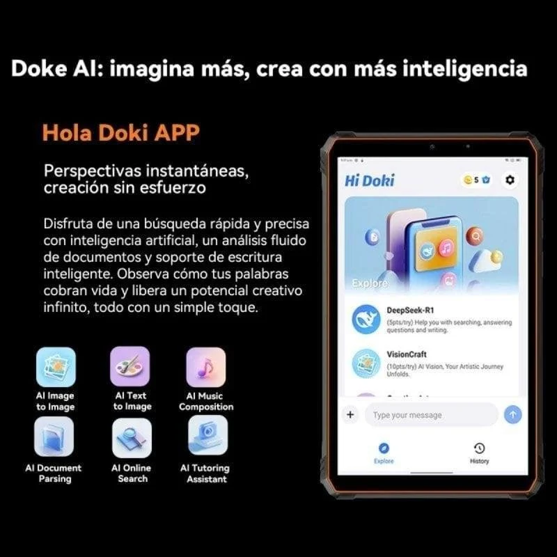 Detalle 2 de Blackview Active 5 4G rugerizada (8,68") con 6GB y 128GB en negro
