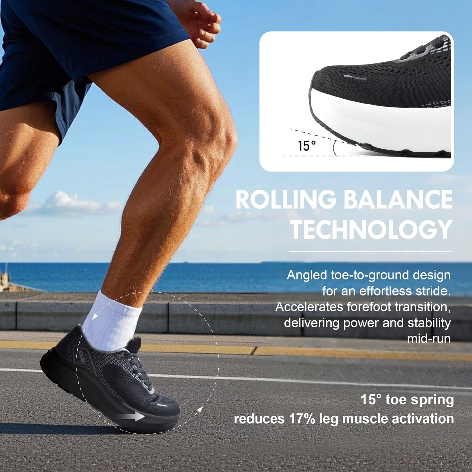 Thumbnail 4 de JACKSHIBO Wide Toe Box Shoes for Men with Arch Support and Zero Drop Cushioned Sole