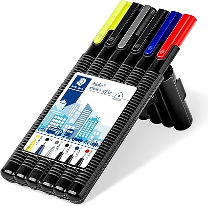 Staedtler Triplus Mobile Office 34 SB6B, Estuche con Bolígrafos Finos🖊