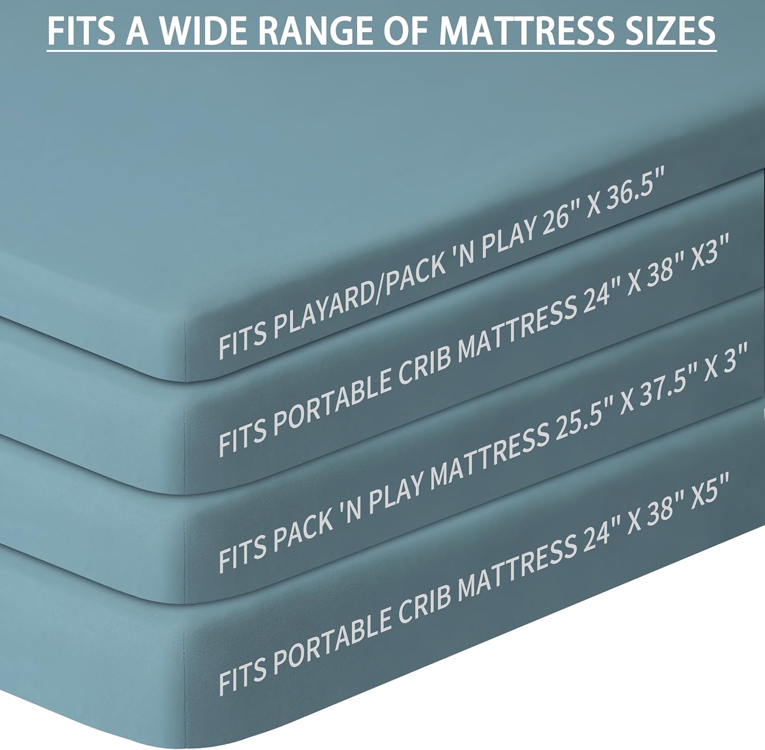 Detalle de GUNTAIL LQO6-Play Pack and Play Sheets, 2-Pack Microfiber Fitted Sheets