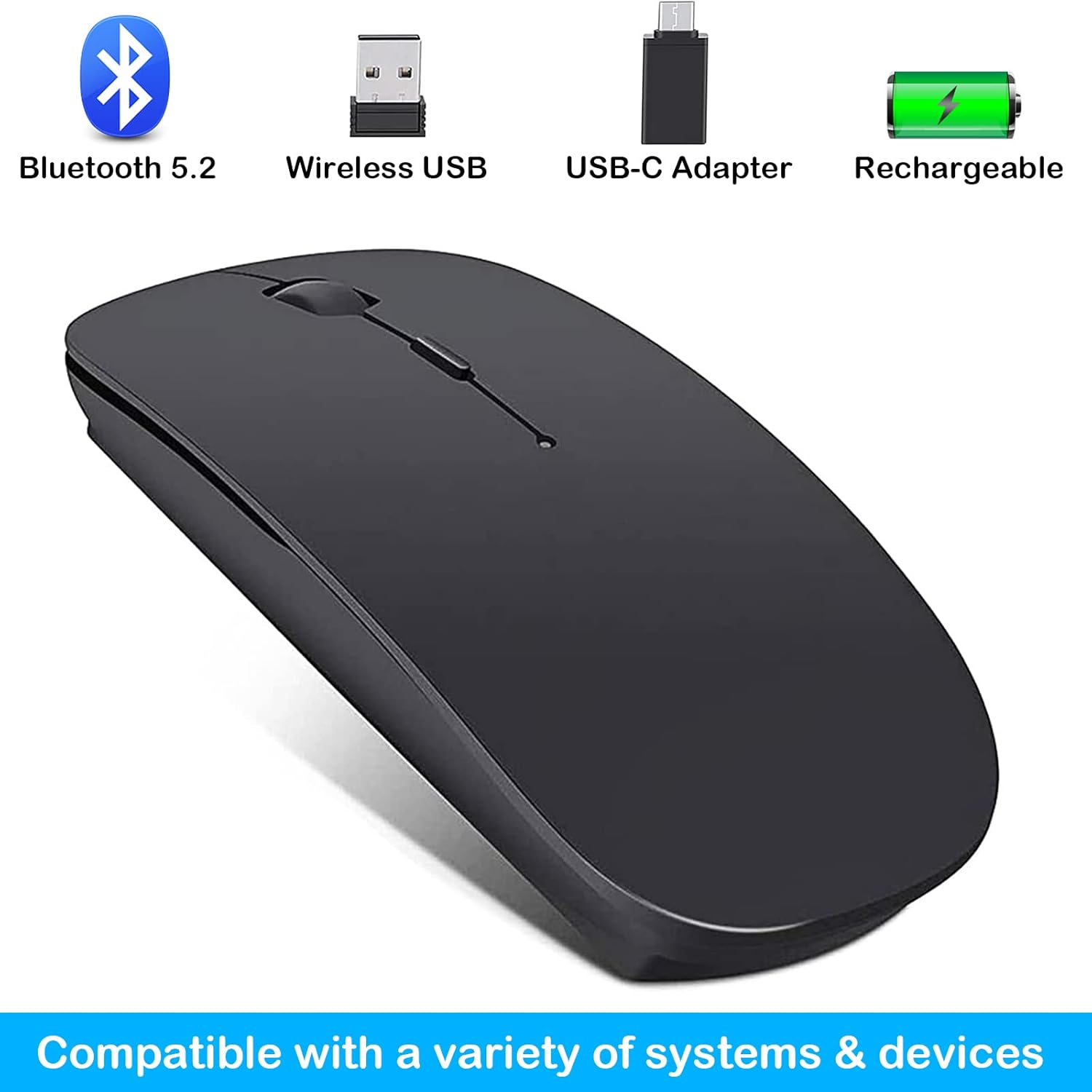 Thumbnail 1 de LEAPEST Wireless Bluetooth Mouse 2.4 GHz 🖱