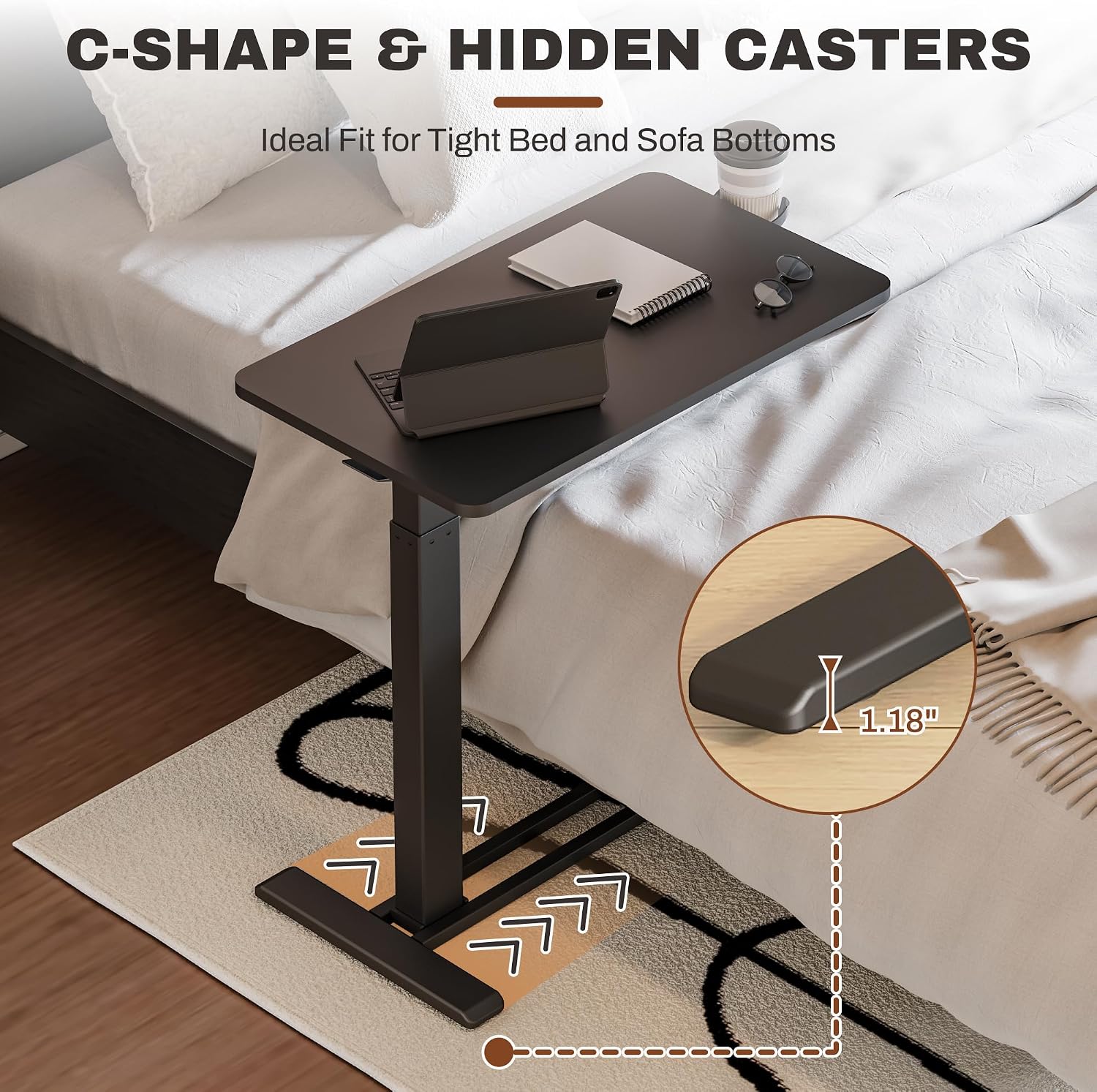 Detalle de FLEXISPOT Mobile Standing Desk 27.6-Inch