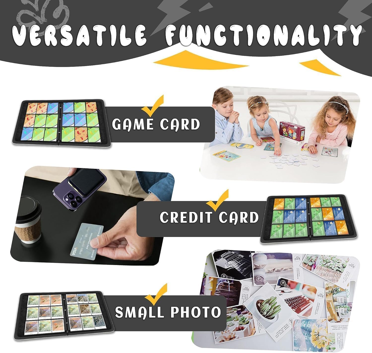 Thumbnail 5 de Trading Card Binder 9 Pocket: 900-Card Capacity with 3-Ring Zip Design