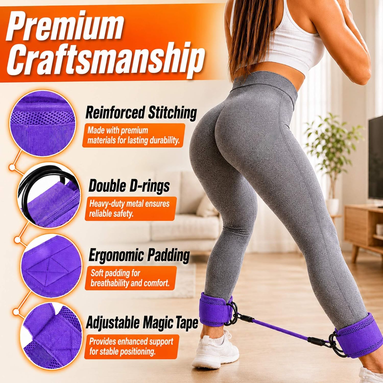 Detalle 2 de Multifunction Pedal Resistance Band Set with Handles