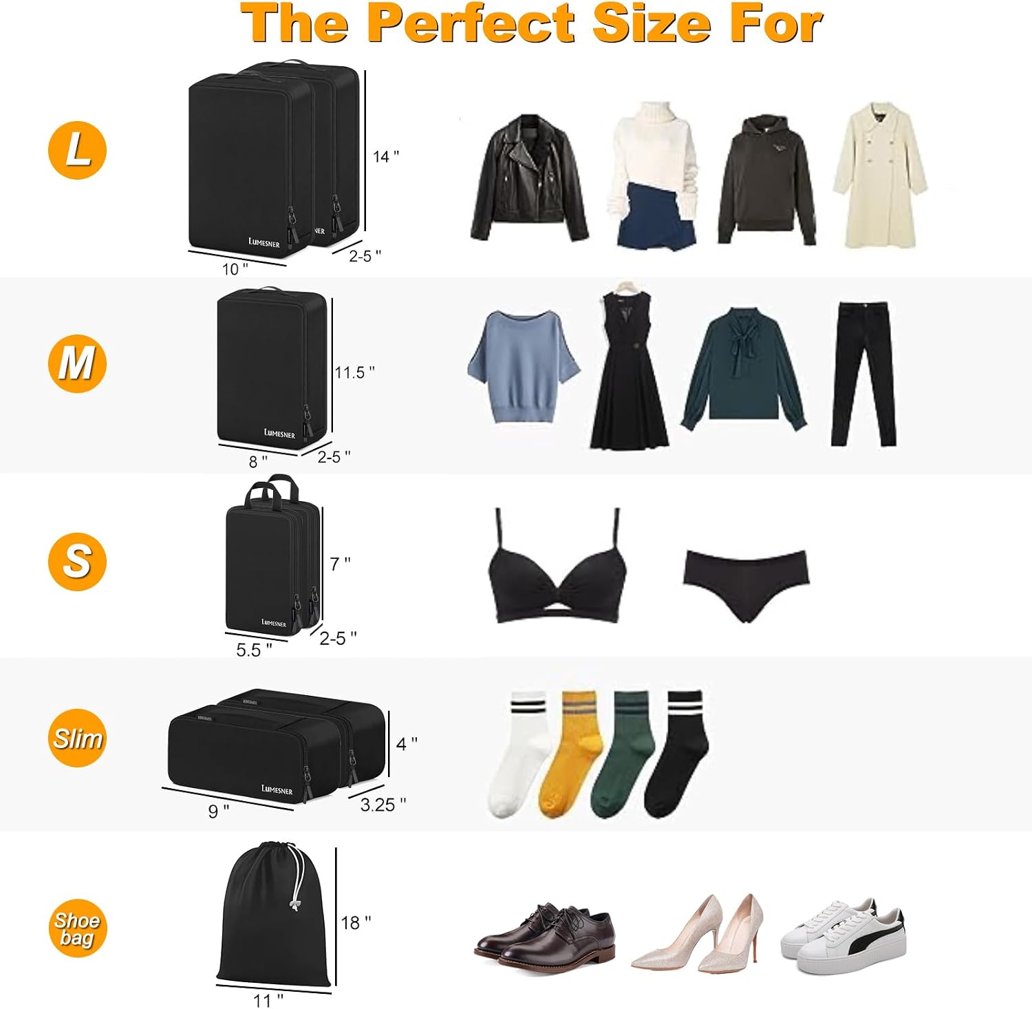 Thumbnail 1 de Lumesner Compression Packing Cubes 8-piece