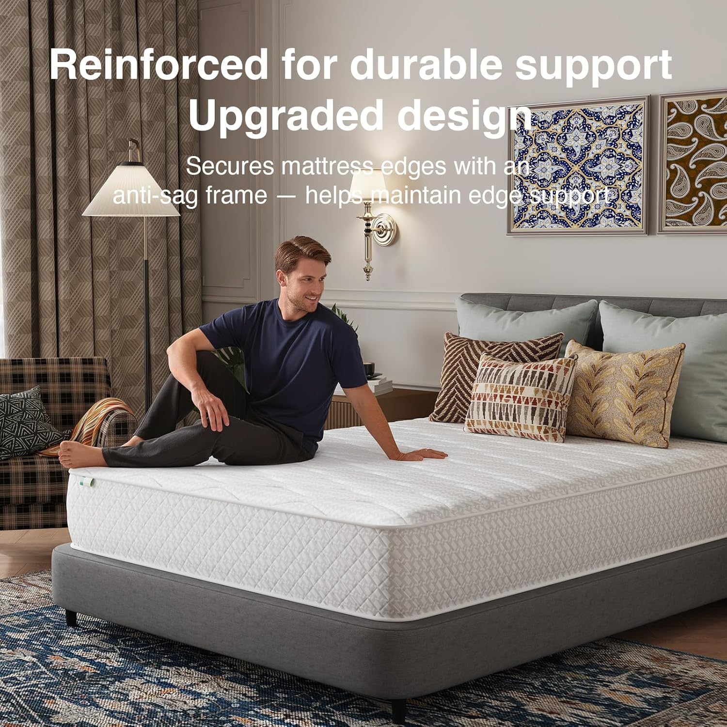 Detalle de Novilla 3FT Single Mattress: Hybrid Pocket Sprung Mattress in a Box (90x190x20cm)
