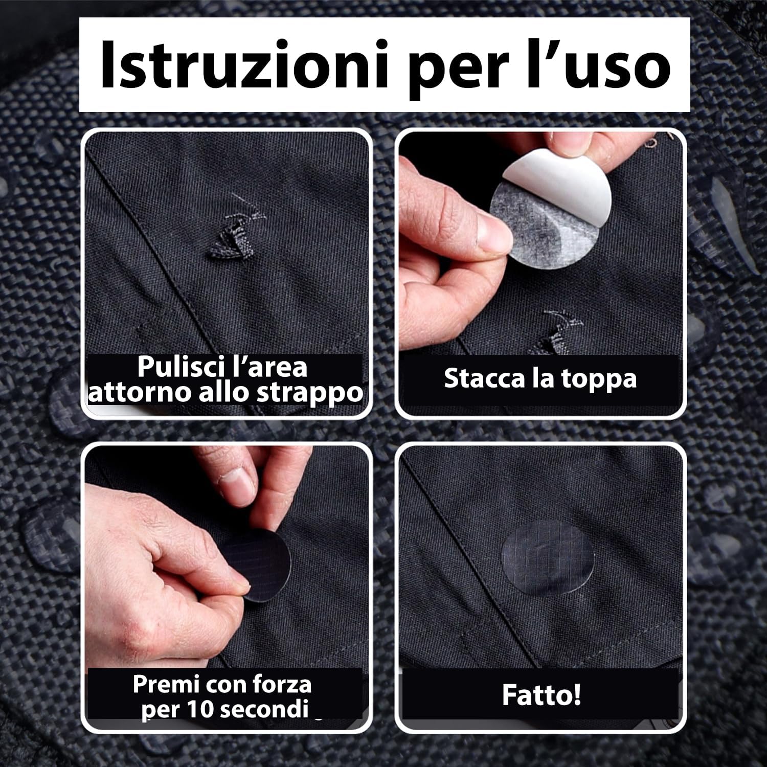 Thumbnail 1 de aZengear Toppe di Riparazione per Piumini – Kit autoadesivo 11 pezzi, Grigio Scuro