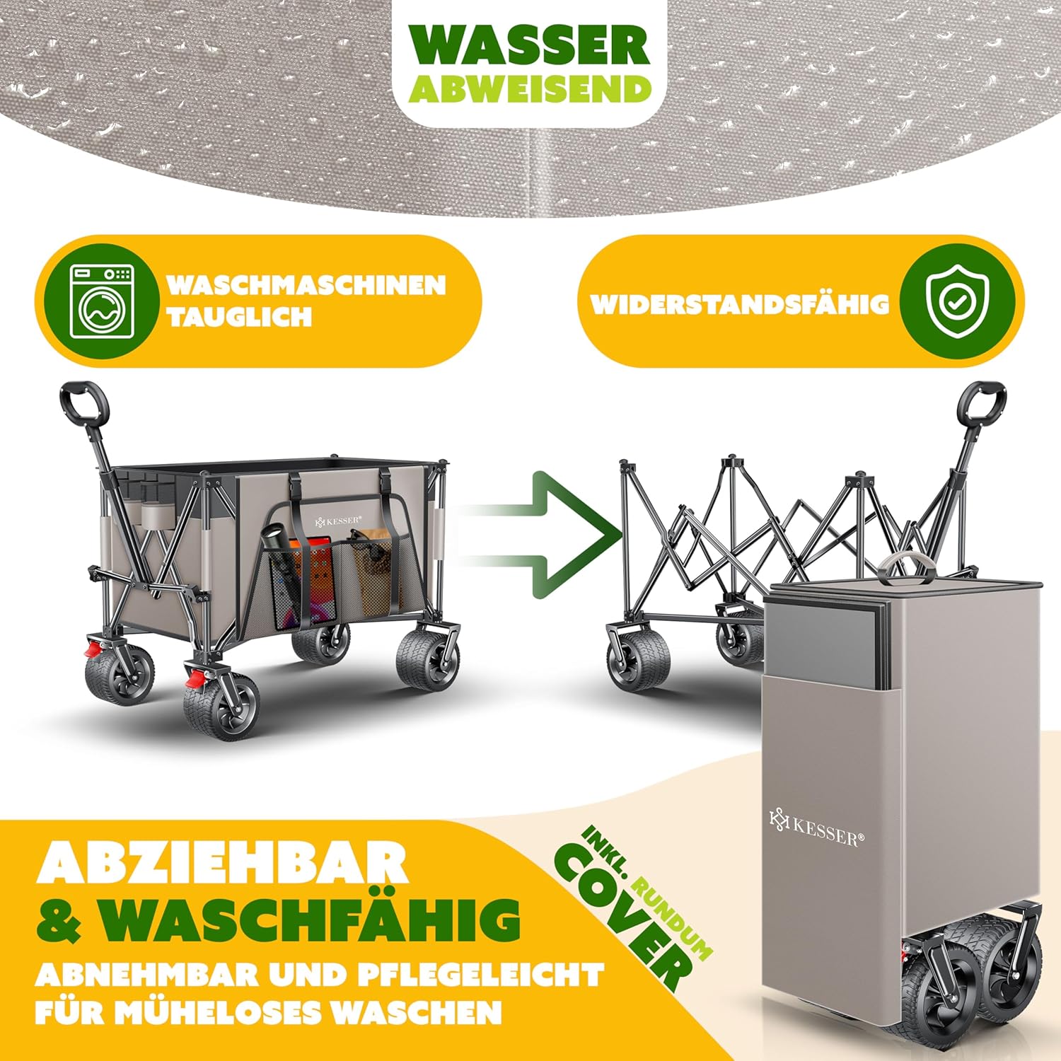 Thumbnail 5 de KESSER® Carro de mano GTR9000 🚚, 200 kg, plegable, resistente, con funda