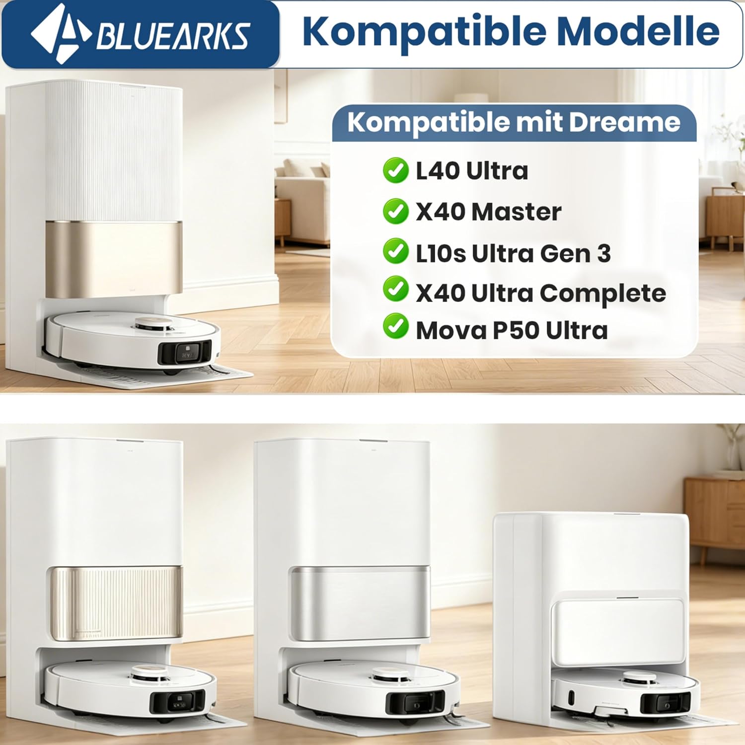 Detalle 2 de Bluearks Zubehör Set 25 Stück für Dreame X40 Ultra
