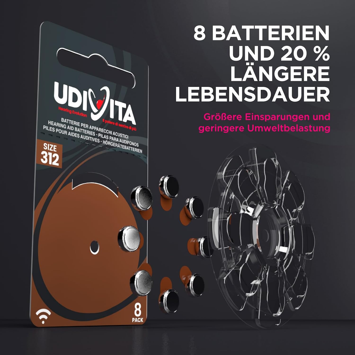 Thumbnail 4 de Udivita PR41 80er Hörgerätebatterien 312 180 mAh