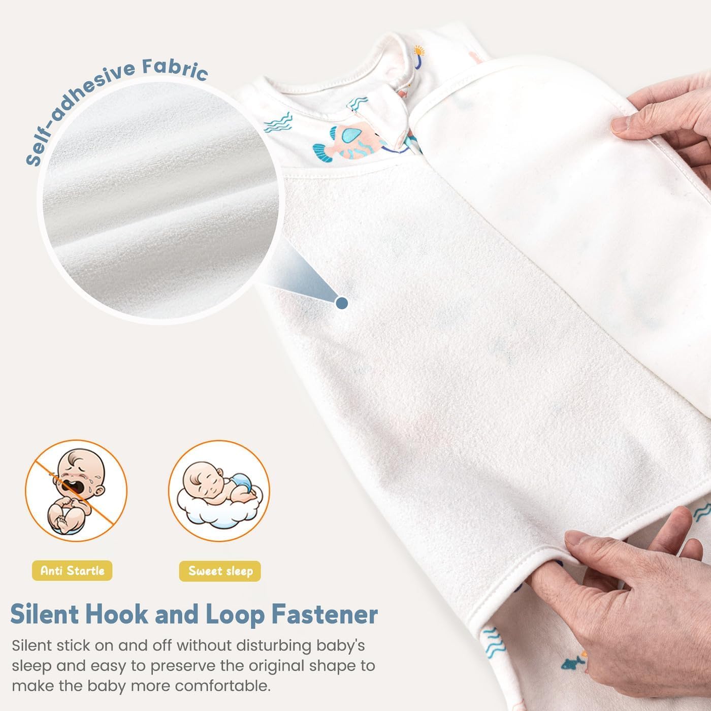 Thumbnail 2 de ZIGJOY Newborn Sleeping Bag Swaddle Wrap 1.0 TOG (100% Cotton) – Ocean, for 0–6 months / 6–12 months
