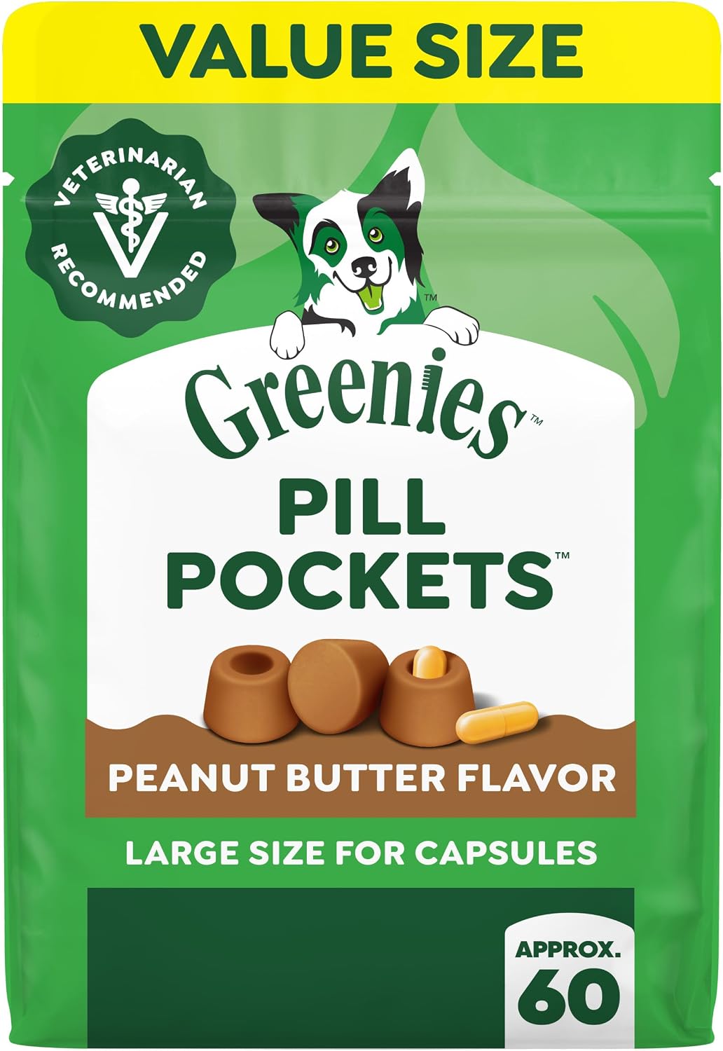 Detalle de Greenies Pill Pockets Large Size Dog Treats, Peanut Butter