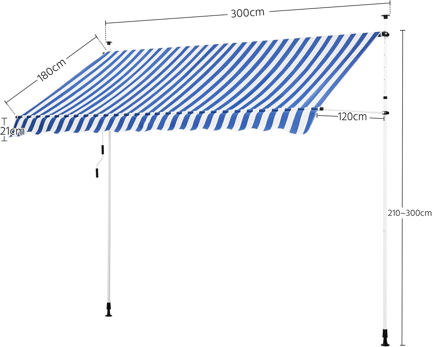 Thumbnail 2 de Yaheetech Toldo Manual Retráctil Exterior 300 cm